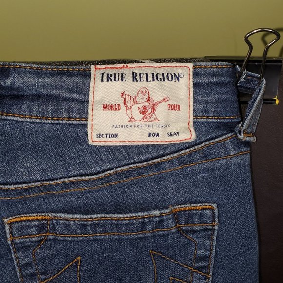 True religion blue Casey mid rise skinny jeans with distress - Picture 7 of 7